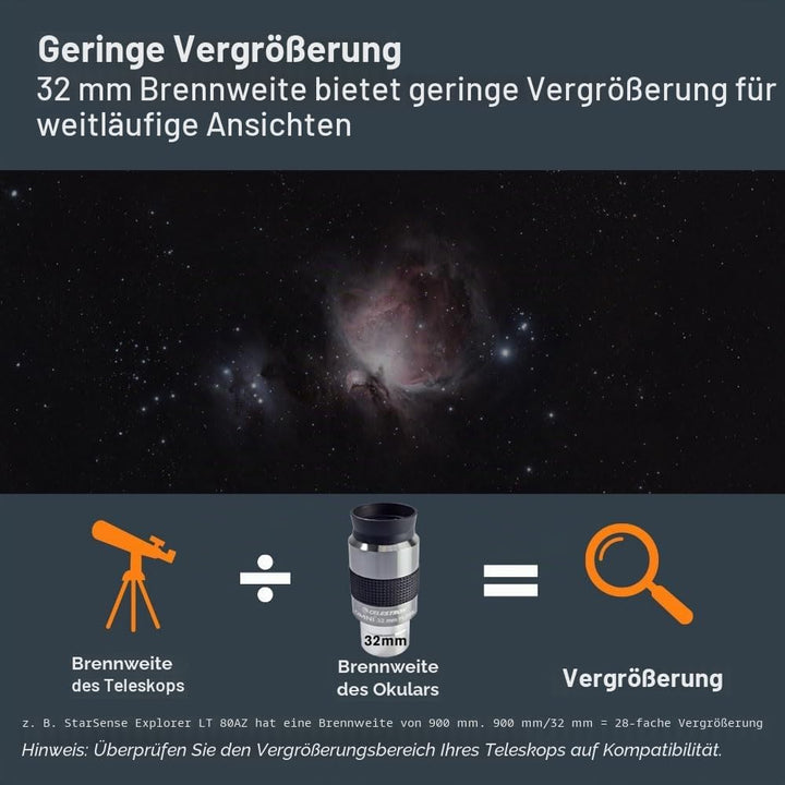 Celestron 93323 1-1/4-32 mm Omni Serie Okular, 32 mm