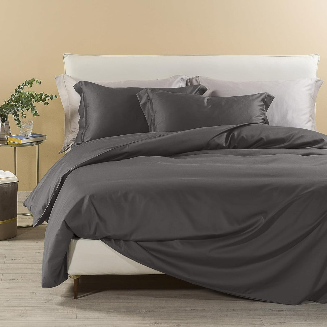 Caleffi Satin Bettwäscheset, Baumwolle, anthrazit, 160 x 190 cm