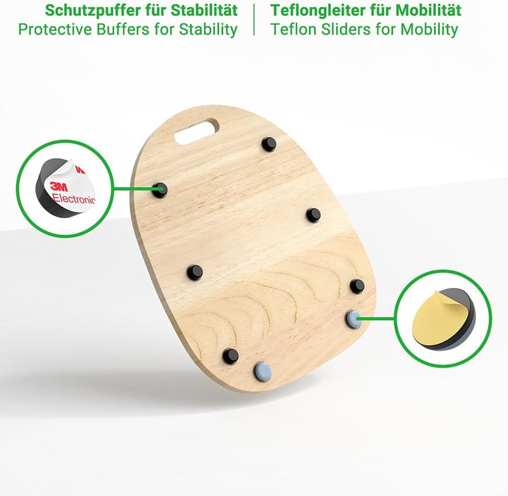 Siegvoll Gleitbrett für Thermomix TM6 TM5 aus Holz, Gleiter müheloses Verschieben Rollbrett, Zubehör
