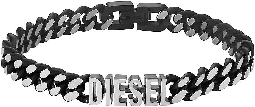 DIESEL Armband Für Männer Stahl, Länge: 208mm, Breite: 7.8mm Silber Edelstahlarmband, DX1386040