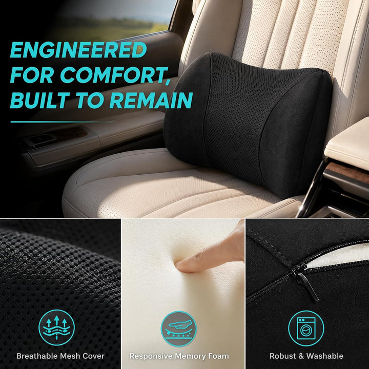 Lendenkissen Auto Memory Foam für Autositz Büro, Tragbar &amp; Waschbar