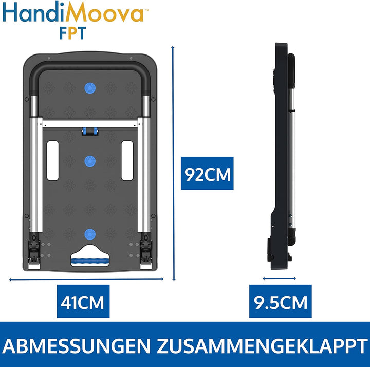 HandiMoova FPT Plattformwagen Klappbar; Kompakte Transportwagen; Platzsparend; Teleskopgriff; 135Kg