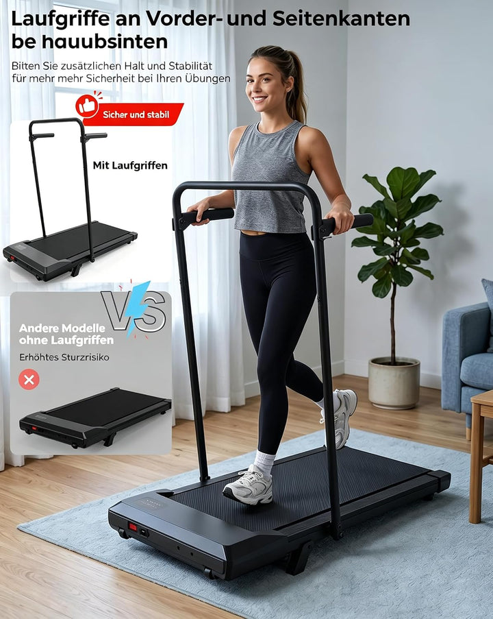 MJWW Raceable Walking Pad mit 6%-9% Steigung, 2.5/3.0 HP Klappbares Laufband für Zuhause &amp; Büro mit