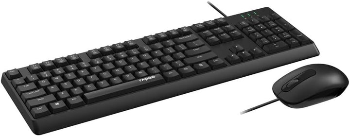 Rapoo NX1500 Tastatur Maus Set Kabelgebunden - Bequeme PC-Tastatur mit Kabel und 1000 DPI PC-Maus Be