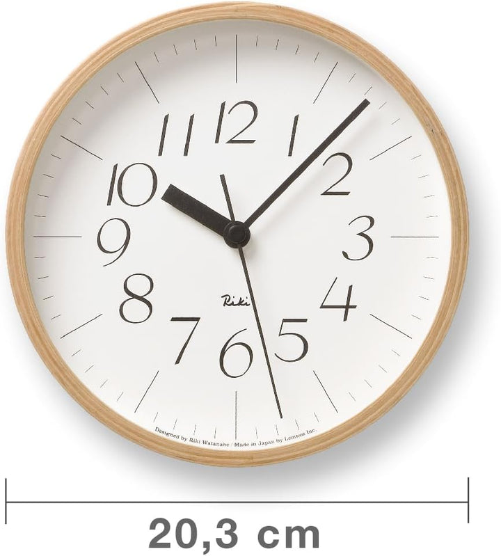 Lemnos Wanduhr Riki Clock Optima S/Designer Wanduhr ohne Tickgeräusche aus Japan/Wanduhr modern mit
