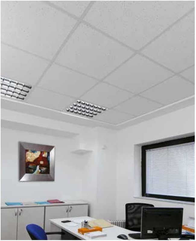 Deckenplatten 60 x 60 x 1,2 cm – 14 Stück – aus Mineralfaser – 5,04 m² Set – absorbierend – Rissopti