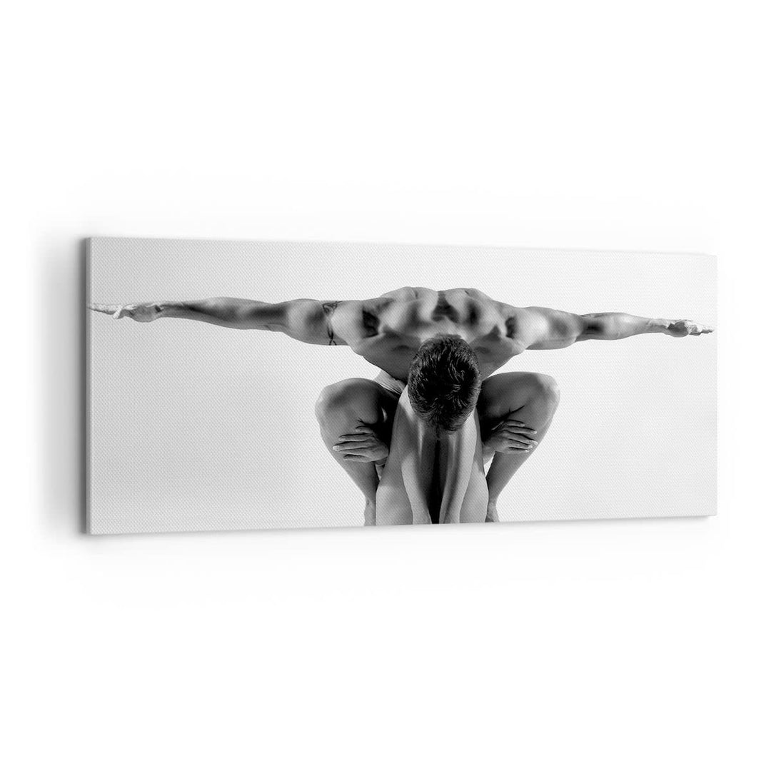 ARTTOR Bilder auf Leinwand 100x40cm Leinwandbild Modell Körper Muskeln Tätowierung Gross Wanddeko Bi