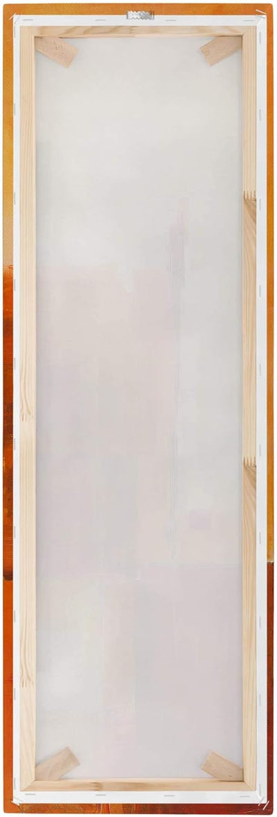 Bilderwelten Leinwandbild - Abstrakt Orange Braun - Panorama Hochformat 3:1 90cm x 30cm, 90cm x 30cm