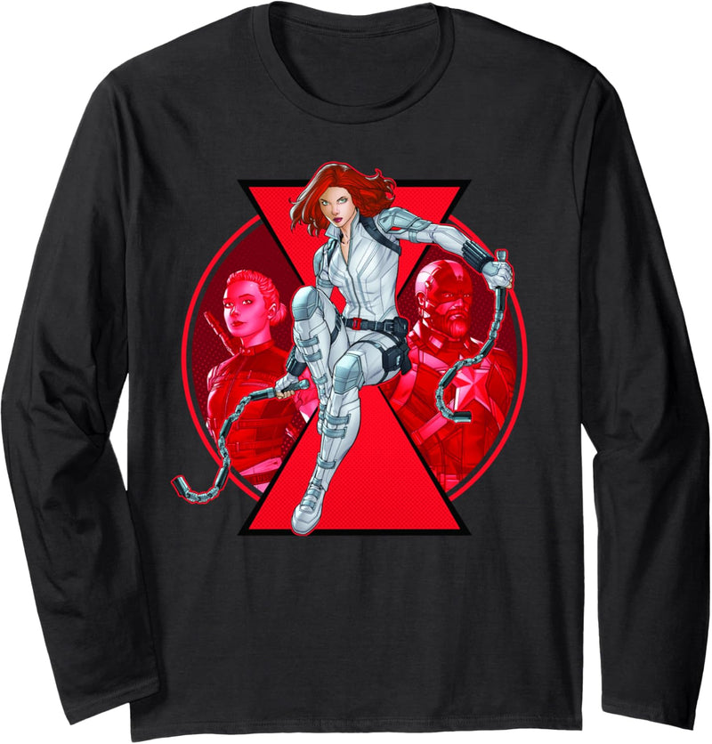 Marvel Black Widow Trio Logo Langarmshirt