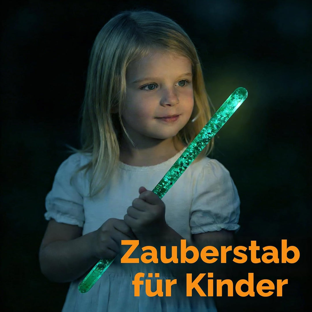 4 Stück 30 cm Jumbo Spiral Glitzer Zauberstäbe Kinder, Leuchtende Sensorikspielzeug, Autismus Spielz