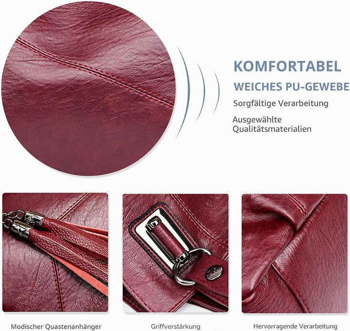 NICOLE &amp; DORIS Damen Handtasche Mode Umhängetasche mit grosser Kapazität Schultertasche Retro Shoppe