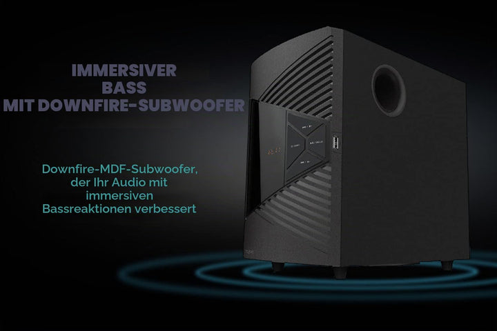 Creative SBS E2500 Leistungsfähiges 2.1-Bluetooth-Lautsprechersystem mit Subwoofer für Computer und