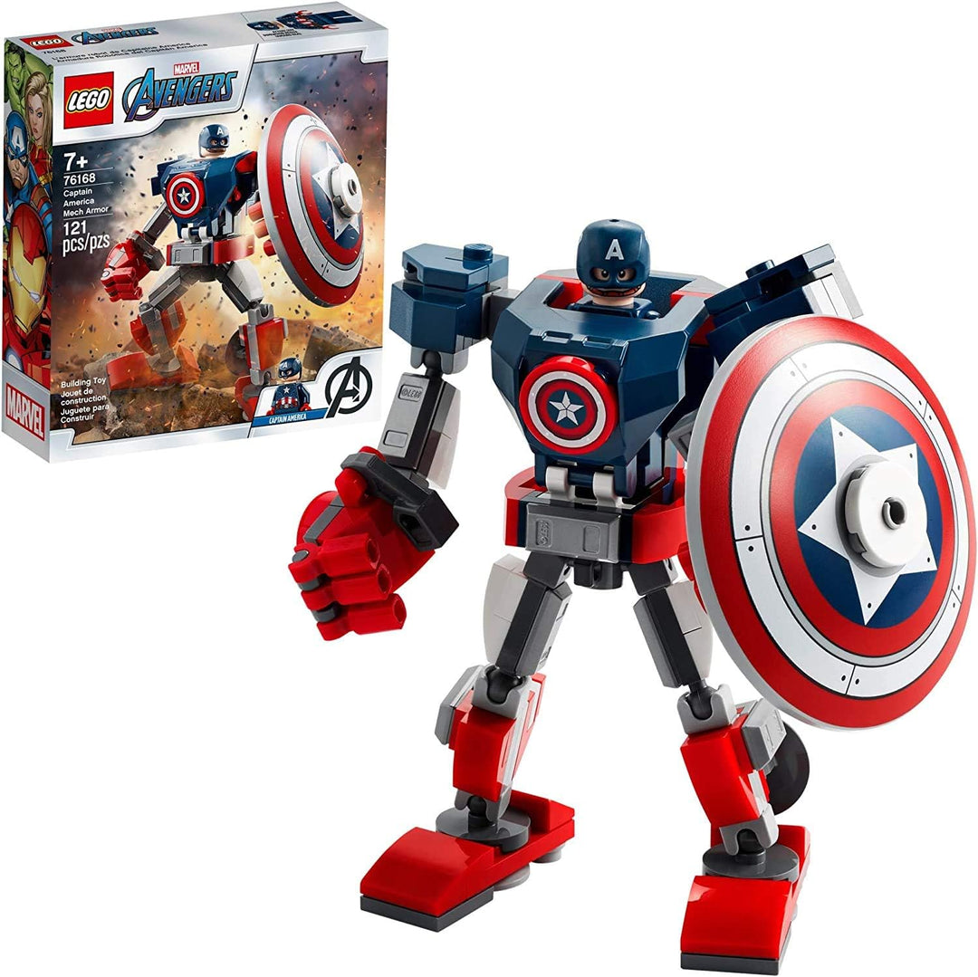 LEGO Marvel Avengers Classic Captain America Mech Armor 76168 Collectible Captain America Shield Bui