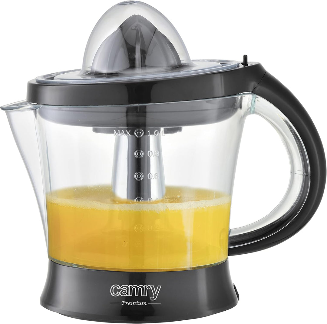Camry CR4008 Elektrische Zitruspresse, Orange, 1000 ml, 2-Wege-Drehung, staubdicht, 40 W, CR 4008