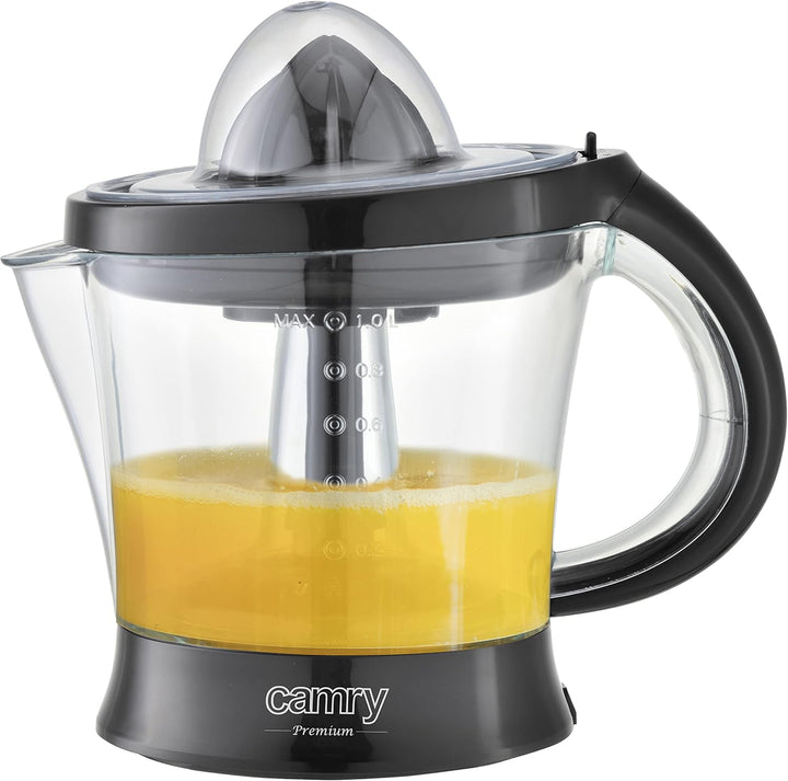 Camry CR4008 Elektrische Zitruspresse, Orange, 1000 ml, 2-Wege-Drehung, staubdicht, 40 W, CR 4008