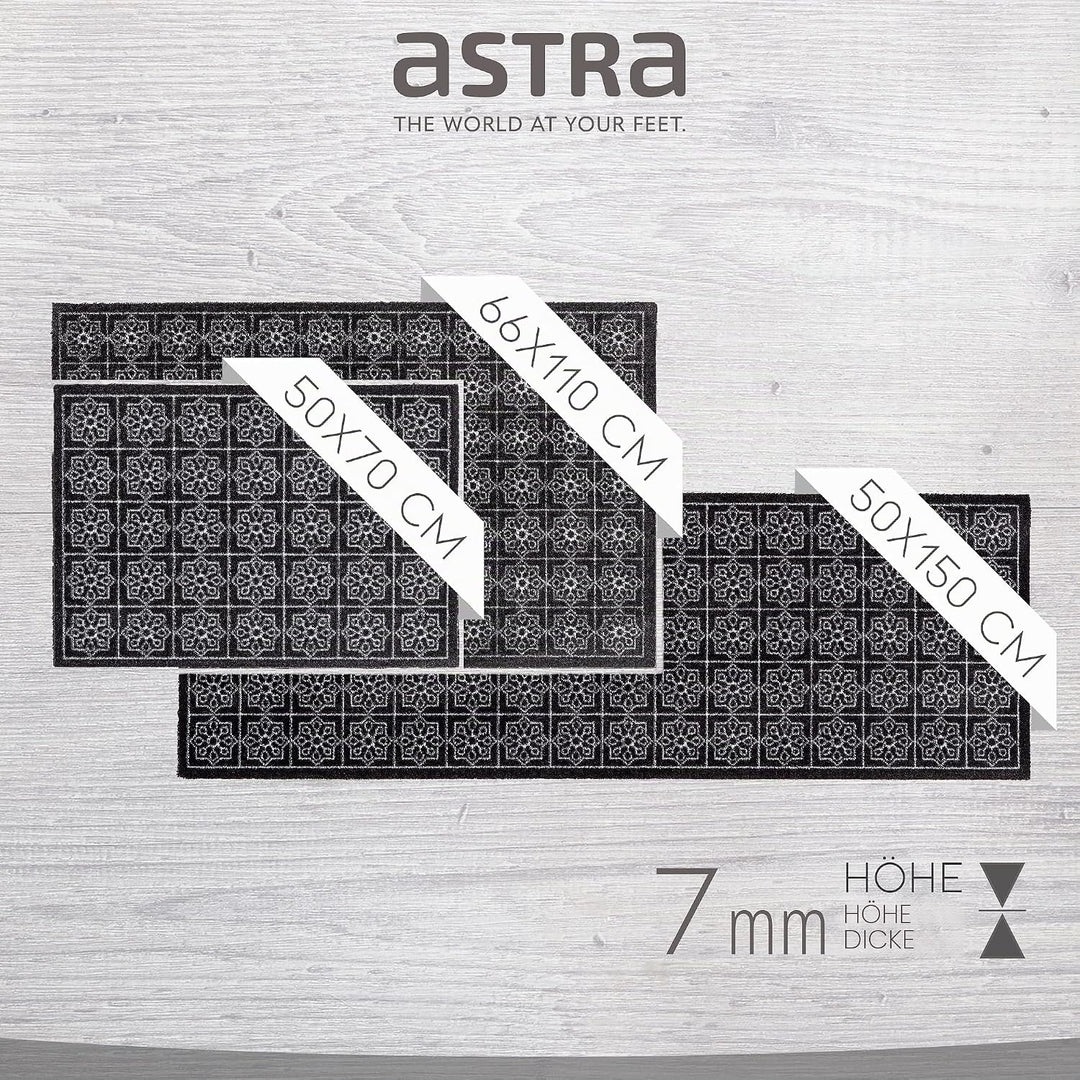 Astra rutschfeste Sauberlaufmatte innen - Fliesen 50 x 70 cm - Wohnraum Fussmatte Design - Extrem sa