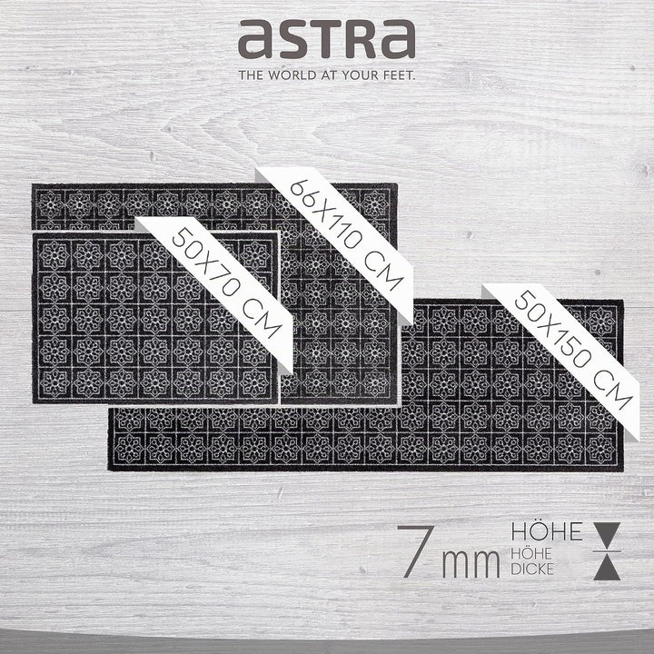 Astra rutschfeste Sauberlaufmatte innen - Fliesen 50 x 70 cm - Wohnraum Fussmatte Design - Extrem sa
