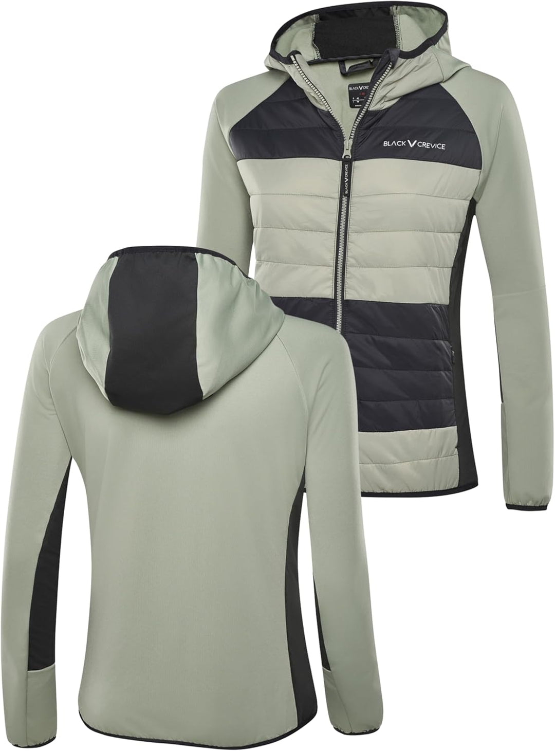 Black Crevice Damen Damen Wattierte Hybrid Jacke Jacke 36 56 - seegras, 36 56 - seegras