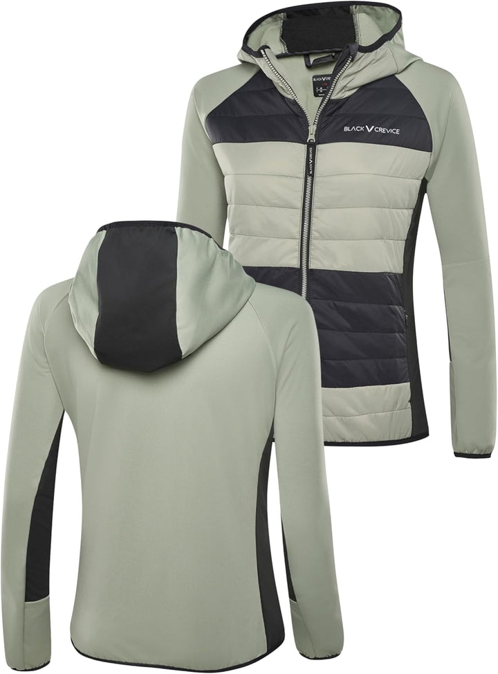 Black Crevice Damen Damen Wattierte Hybrid Jacke Jacke 36 56 - seegras, 36 56 - seegras