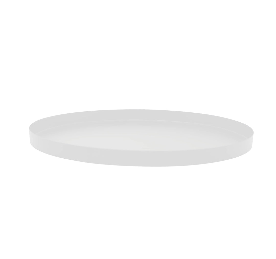 LaLe Living Dekotablett LEVI rund aus Eisen matt Weiss, Ø34 cm, Weiss