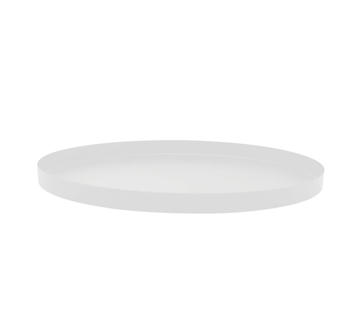 LaLe Living Dekotablett LEVI rund aus Eisen matt Weiss, Ø34 cm, Weiss