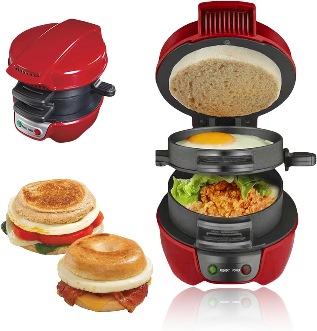 Sandwich Toaster Burger Maker, Effiziente Antihaft Heizplatten, Mit Digitalem Countdown-Timer, Spülm
