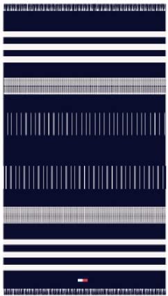 Tommy Hilfiger, Strandtuch oder Pool-Fouta mit Fransen aus reiner Jacquard-Baumwolle 90 x 170 cm Bre