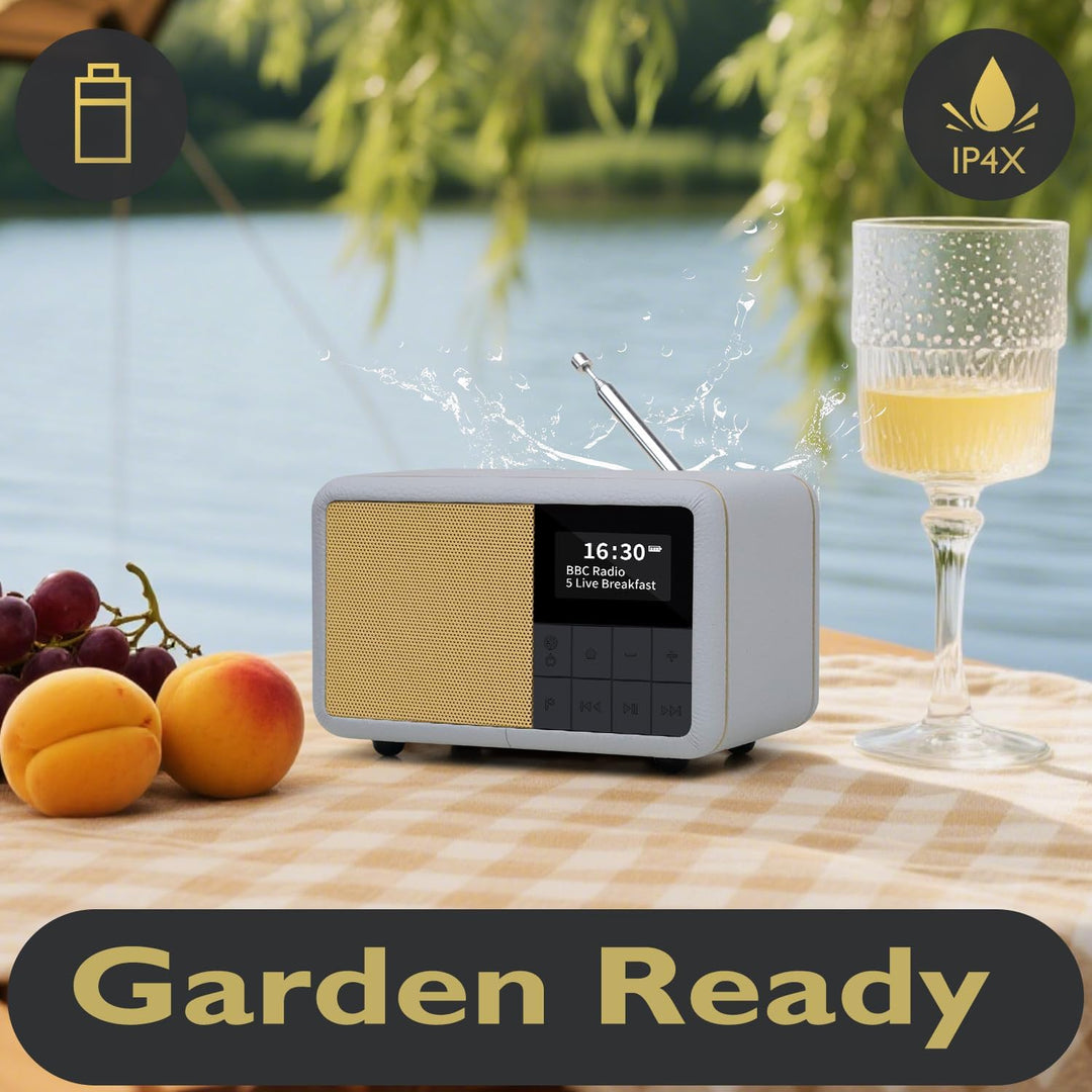 LEMEGA CR7 Tragbares Mini DAB+ Radio mit Bluetooth（Akku mit bis zu 12 Stunden Laufzeit,UKW,IPX4 wass