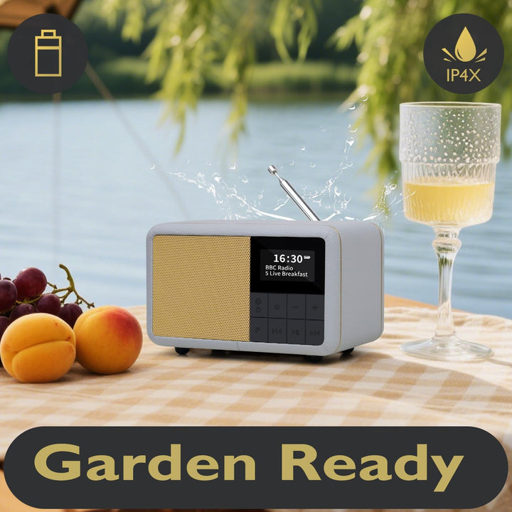 LEMEGA CR7 Tragbares Mini DAB+ Radio mit Bluetooth（Akku mit bis zu 12 Stunden Laufzeit,UKW,IPX4 wass