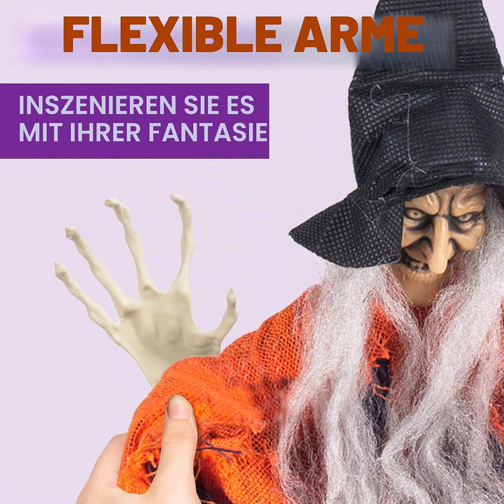 Halloween-Hexe zum Aufhängen, 49,8 cm, mehrfarbig, böse Hexe zur Dekoration an Halloween, Requisite,