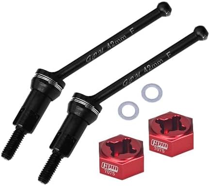 GPM 4140 Medium Carbon Steel Front CVD Drive Shafts (42mm) with 7075 Alloy Wheel Hex for Arrma 1/14