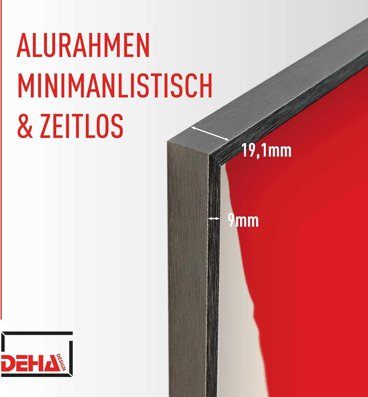 DEHA Design Bilderrahmen Tribeca, 60x80 cm, Aluminium Grau Matt, bruchsicheres Acrylglas, für Poster