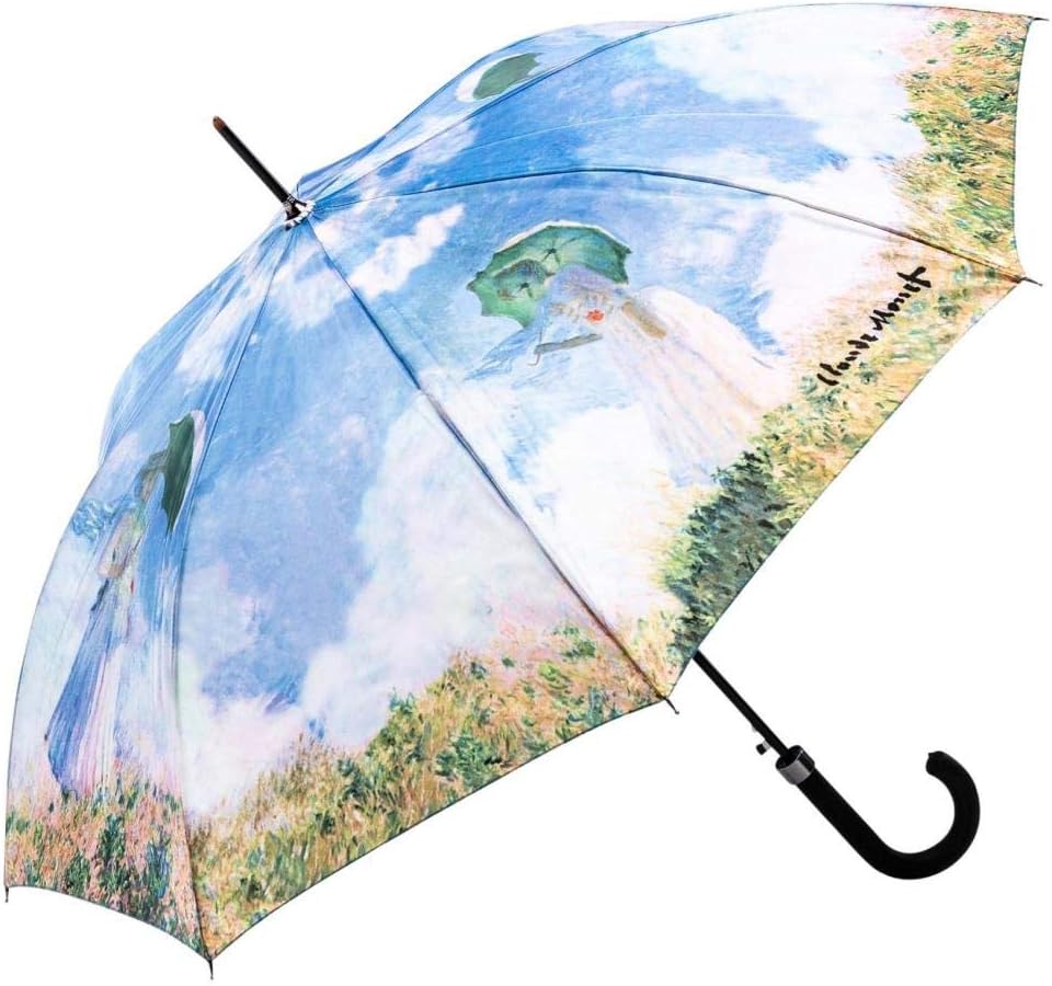 LUCKYWEATHER Regenschirm Stockschirm Damen Motiv Frau mit Sonnenschirm Auf-Automatik I Stockregensch