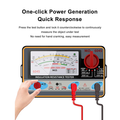 TY6045 Isolationswiderstandstester mit Klarem Zifferblatt-Display Selbstsichernde Halterung Elektrik