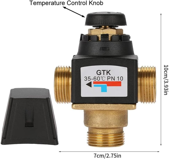 Thermostatisches Mischventil, Solar-Wassererhitzer 3-Wege DN20(G3/4) Aussengewinde Messing Kalt-/War