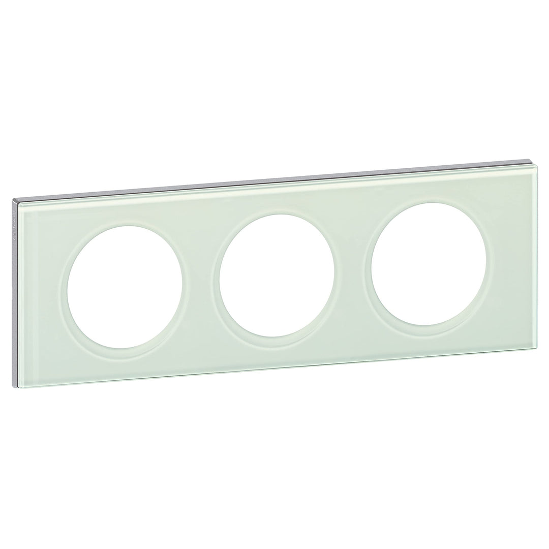 Legrand Céliane2 Rahmen für 3 Steckdosen, Transparent, LEG69313 Verre Kaolin, Verre Kaolin
