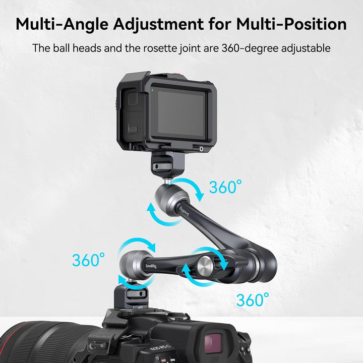 SMALLRIG Rosette Magic Arm 11 Zoll mit Kugelkopf, 1/4"-20 Schrauben und Anti-Twist-Pins, für iPads/M