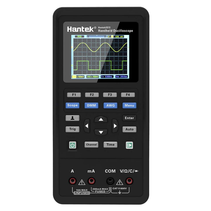 Hantek 2D72 3 in 1 Digital Oszilloskop Wellenformgenerator Multimeter USB tragbar 2 Kanäle 70 MHz 25