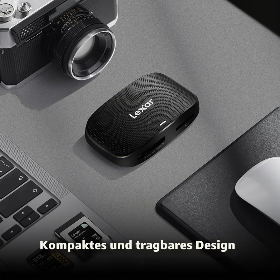 Lexar Professioneller CFexpress Typ B/SD USB 3.2 Gen 2 Leser, Übertragungsgeschwindigkeiten bis zu 1