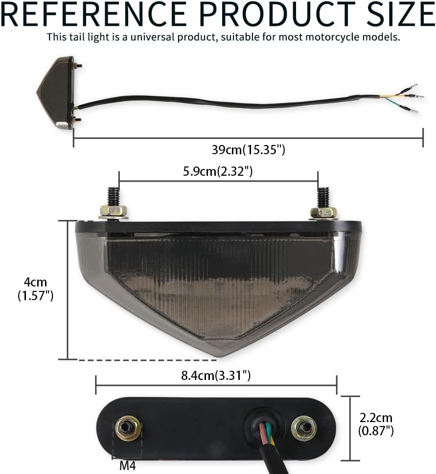 DREAMIZER Motorrad Rücklicht Bremsrücklicht, 12V 9 LED E-geprüft Motorrad Stop Running Rücklicht Rüc