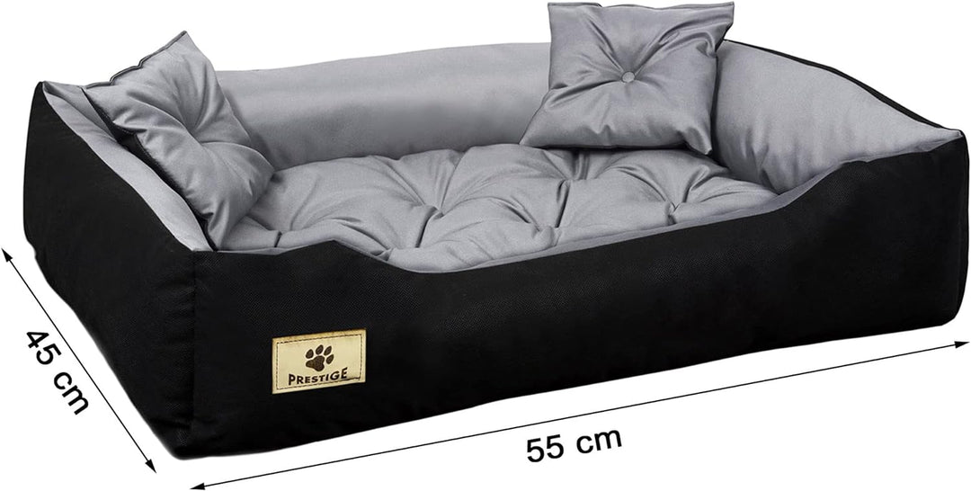EDANTI Hundebett Hundekissen Katzenbett Tierbett Hundesofa Wasserdicht Grau/Schwarz für grosse mitte