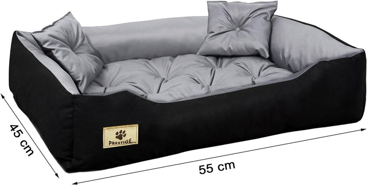 EDANTI Hundebett Hundekissen Katzenbett Tierbett Hundesofa Wasserdicht Grau/Schwarz für grosse mitte
