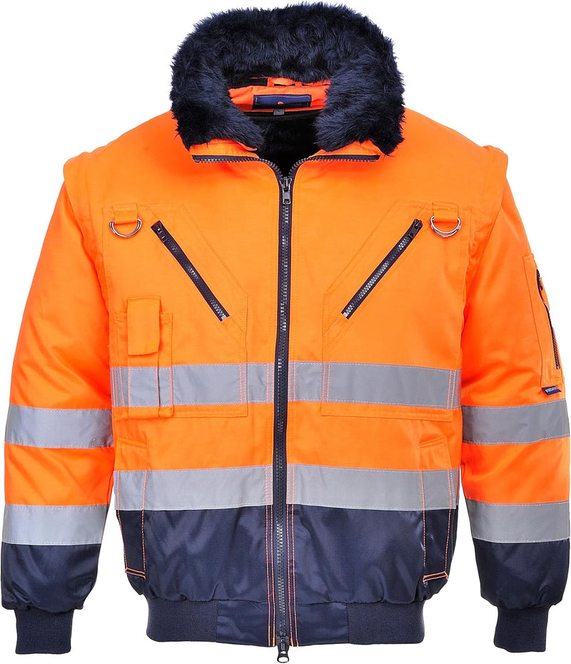 Portwest Hi-Vis Warnschutz 3-in-1 Pilotjacke, Grösse: XXXL, Farbe: Orange/Marine, PJ50ONRXXXL 3XL or