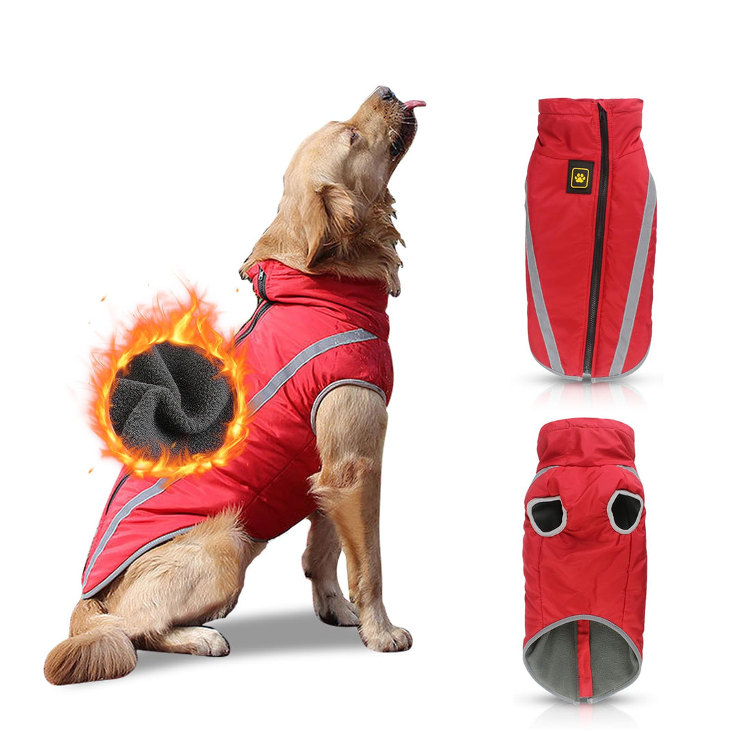 PETCUTE Hundemantel wasserdicht hundejacke für mittelgrosse Hunde Warme hundemantel Fleece Grosse Hu