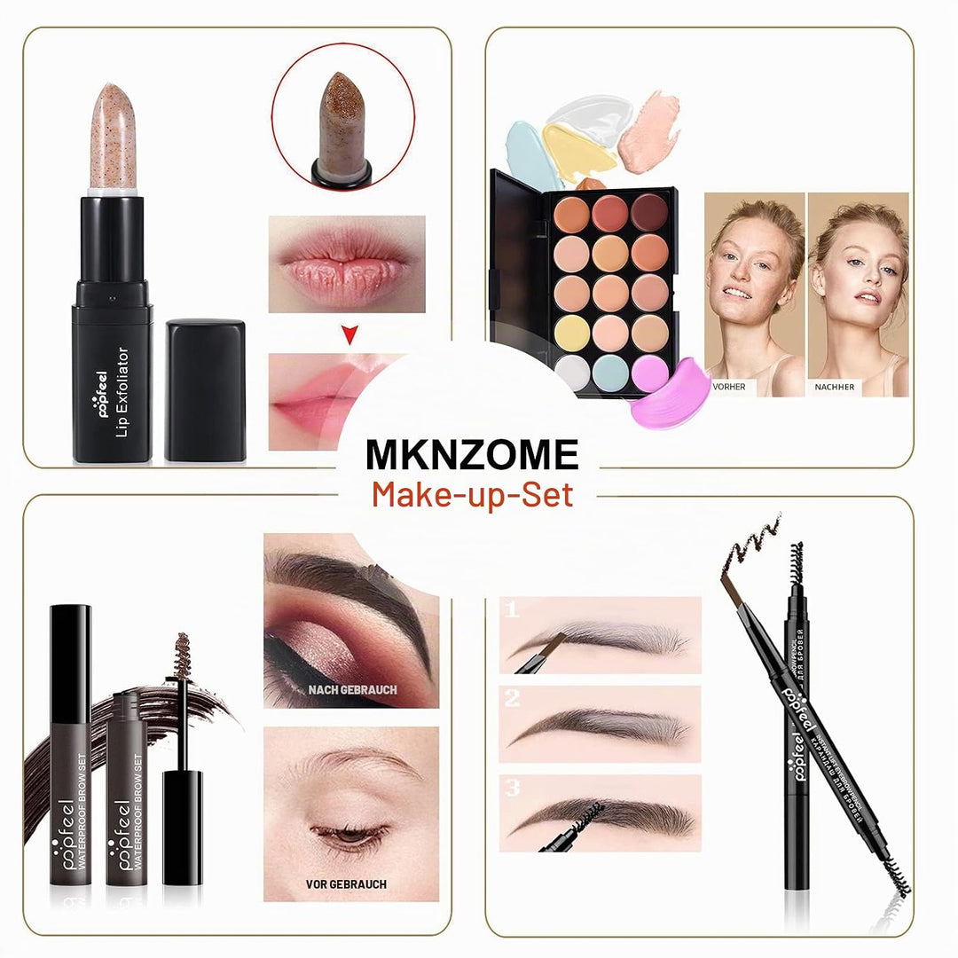 Professionelles Make-up Sets, MKNZOME 26 Stück Schminkkoffer Schminkset Frauen Schminke Set Damen Ma