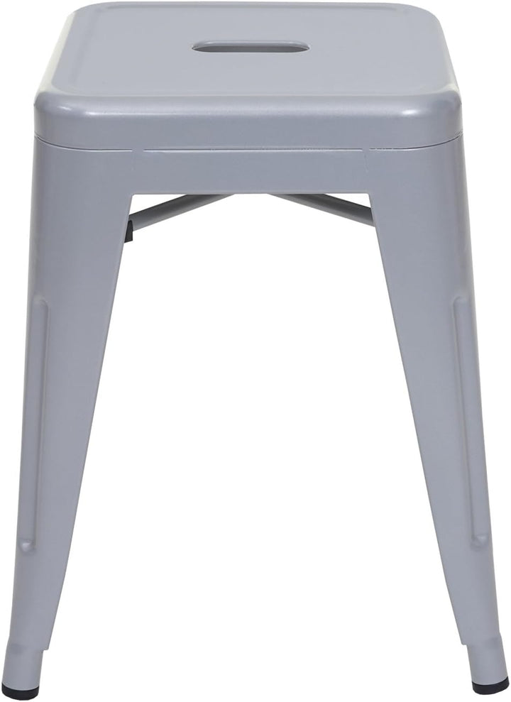 4er-Set Hocker HWC-A73, Metallhocker Sitzhocker, Metall Industriedesign stapelbar - grau, Grau