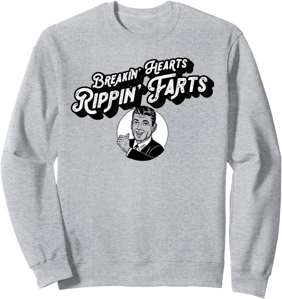 Stealing Hearts & Blasting Farts Funny Retro Man Sweatshirt