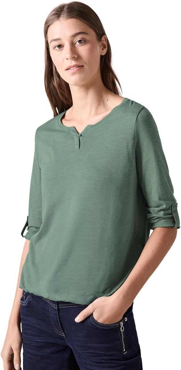Cecil Damen T-Shirt M Raw Salvia Green, M Raw Salvia Green