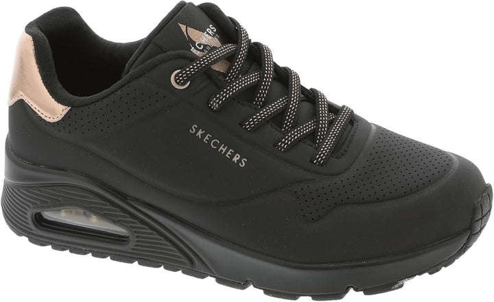 Skechers Damen Uno Stand On Air Sneaker 27 EU Black Durabuck, 27 EU Black Durabuck