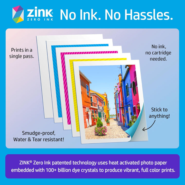 HP Sprocket Sofortbild-Fotodrucker, 7,6 x 10,2 cm, Zinkpapier, 50 Stück